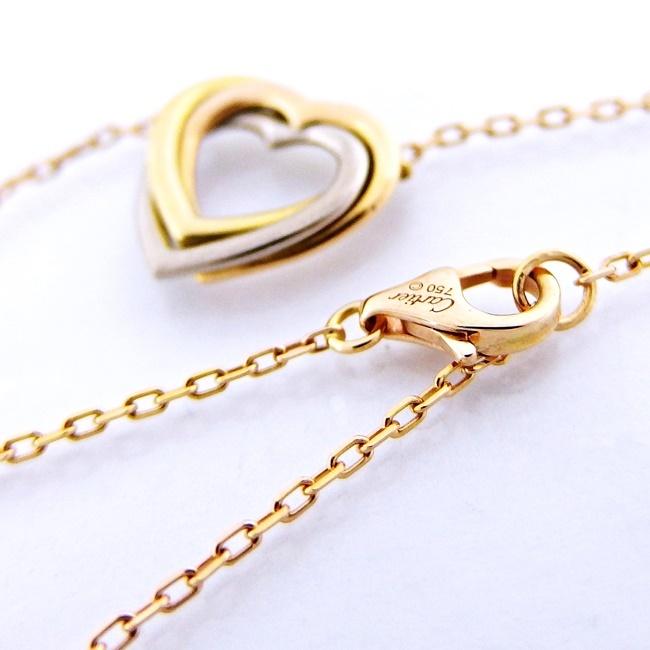 カルティエ】750 ☆ネックレス トリニティ ハート 証明書付き  