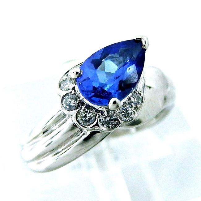 Pt900☆リング タンザナイト0.86ct 12月誕生石 ◇ダイヤモンド0.12ct