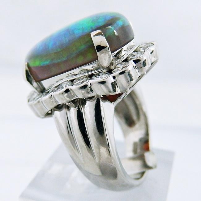 Pt900☆リング 指輪 ◇ブラックオパール12.53ct 10月誕生石 