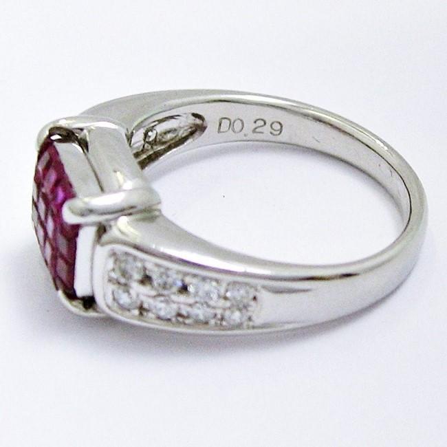 Pt900 ☆ リング 指輪 ルビー0.60ct 7月誕生石 ◇ダイヤモンド0.29ct  