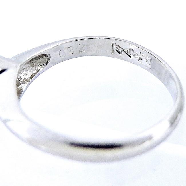 Pt900 ☆立爪リング 指輪 ◇ダイヤモンド0.32ct 4月誕生石 ○9.5号  