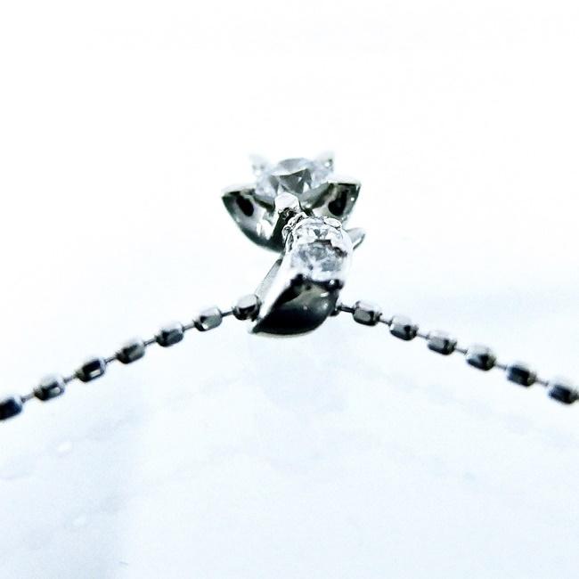 ELLE 【ELLE】Pt850/K18 ☆ プラチナネックレス ◇ダイヤモンド  