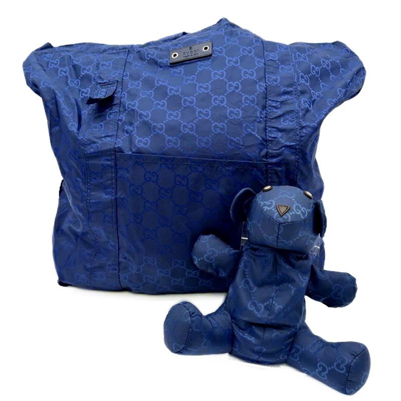 GUCCI テディベアエコバッグ グッチ テディベア パッカブル トートバッグ 223669 GGナイロン