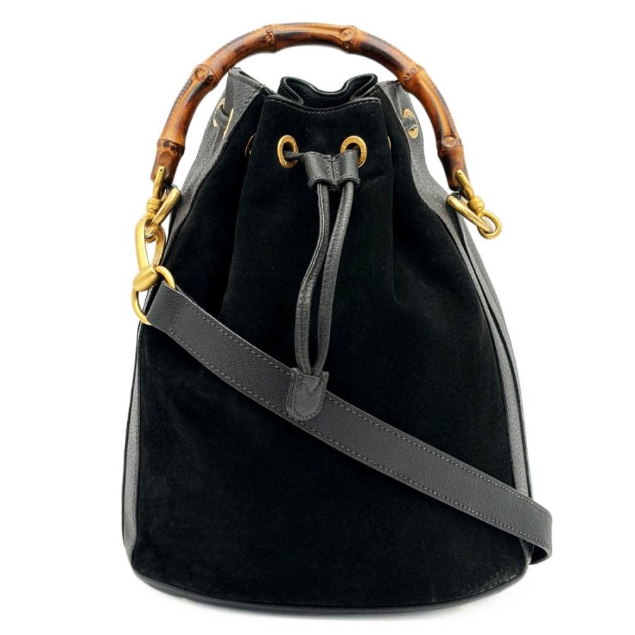 グッチ GUCCI バッグ 中古 バンブー ショルダーバッグ スエード レザー