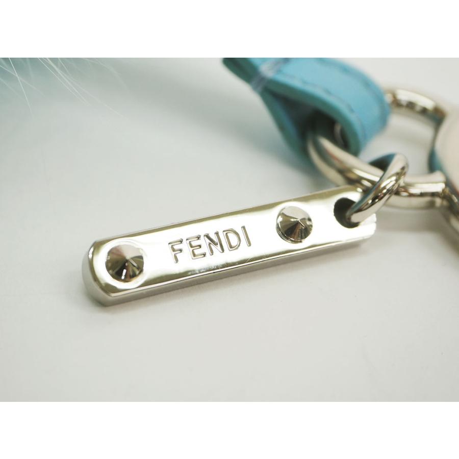 フェンディ ポンポンチャーム フォックスファー ライトブルー レディース ボンボンチャーム バッグチャーム FENDI 中古｜brandshop-uprise｜04