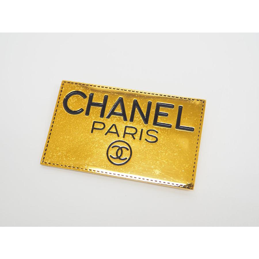 シャネル ロゴプレート ブローチ ヴィンテージ ココマーク ゴールド