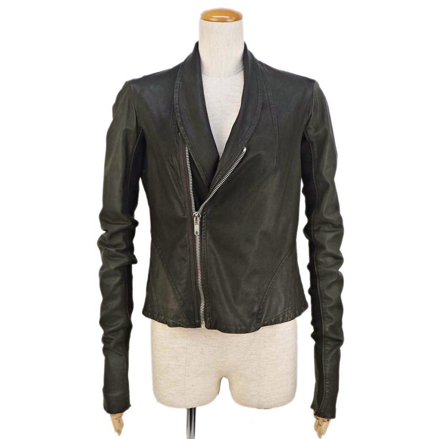 Rick Owens リックオウエンス レザージャケット カーキ M Rick Owens リックオウエンス レザージャケット カーキ M