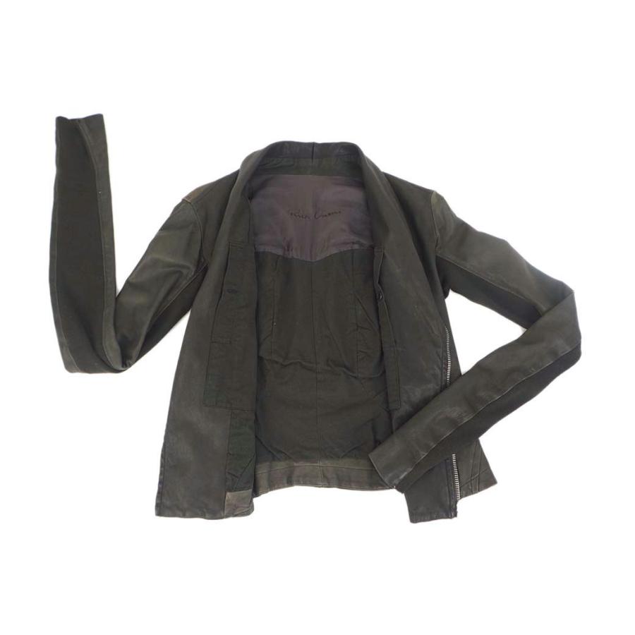 Rick Owens リックオウエンス レザージャケット カーキ M Rick Owens リックオウエンス レザージャケット カーキ M