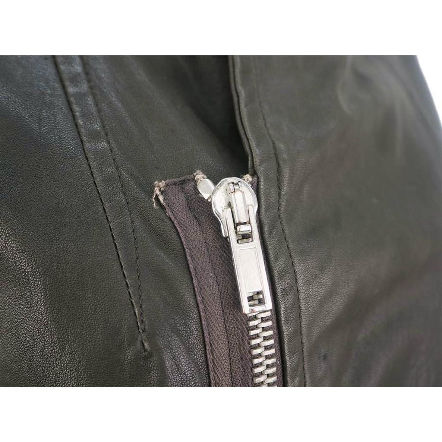 Rick Owens リックオウエンス レザージャケット カーキ M Rick Owens リックオウエンス レザージャケット カーキ M