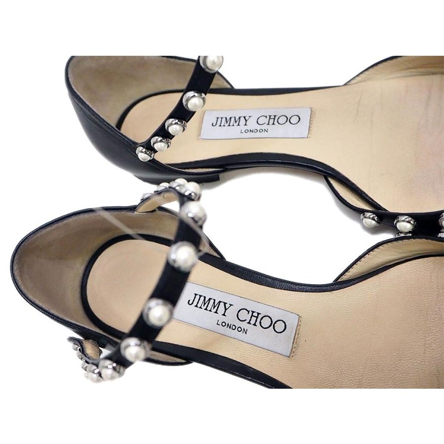 ジミーチュウ 靴 LEEMA フラットシューズ ブラック レディース パンプス レザー JIMMY CHOO 中古｜brandshop-uprise｜07