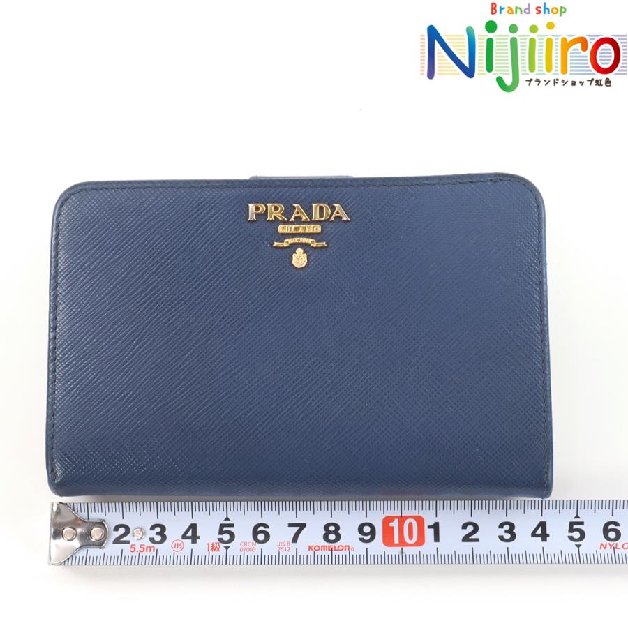 PRADA 【美品】プラダ PRADA サフィアーノ メタル レザー 二 PRADA 【美品】プラダ PRADA サフィアーノ メタル レザー 二