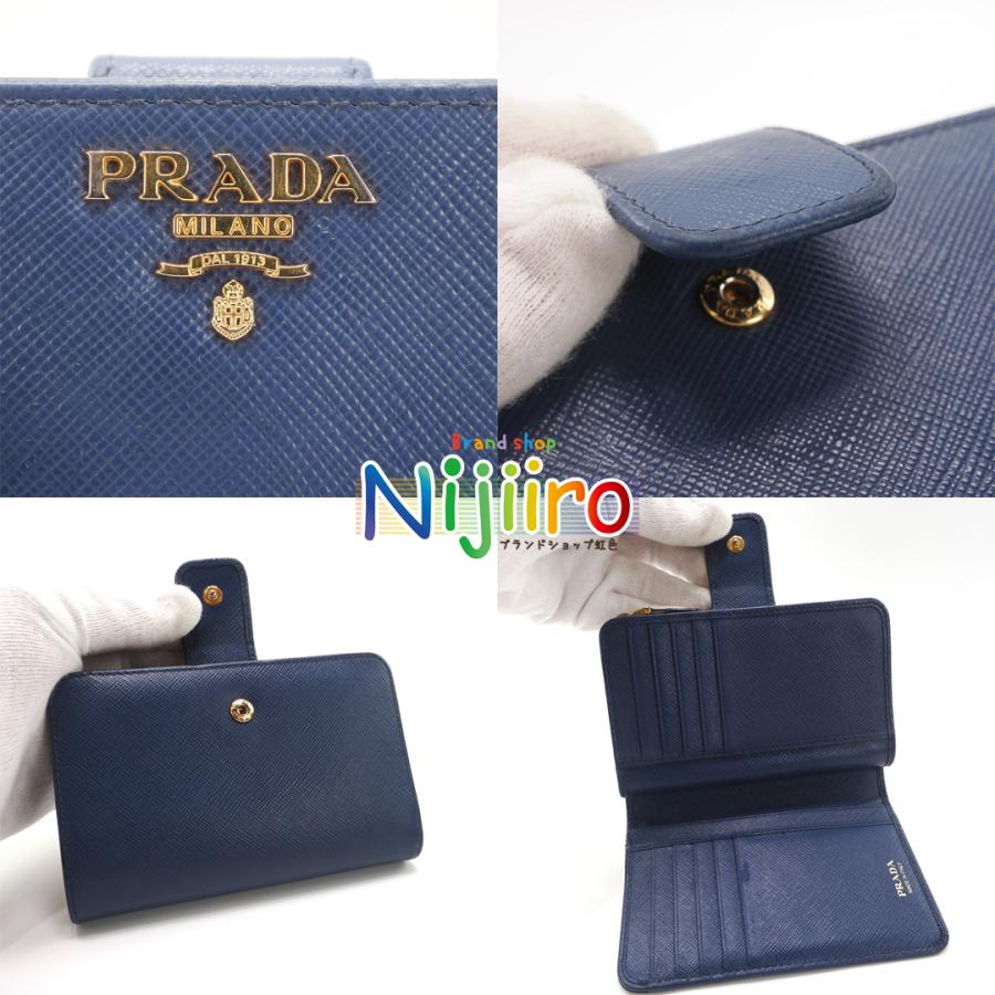 PRADA 【美品】プラダ PRADA サフィアーノ メタル レザー 二 PRADA 【美品】プラダ PRADA サフィアーノ メタル レザー 二