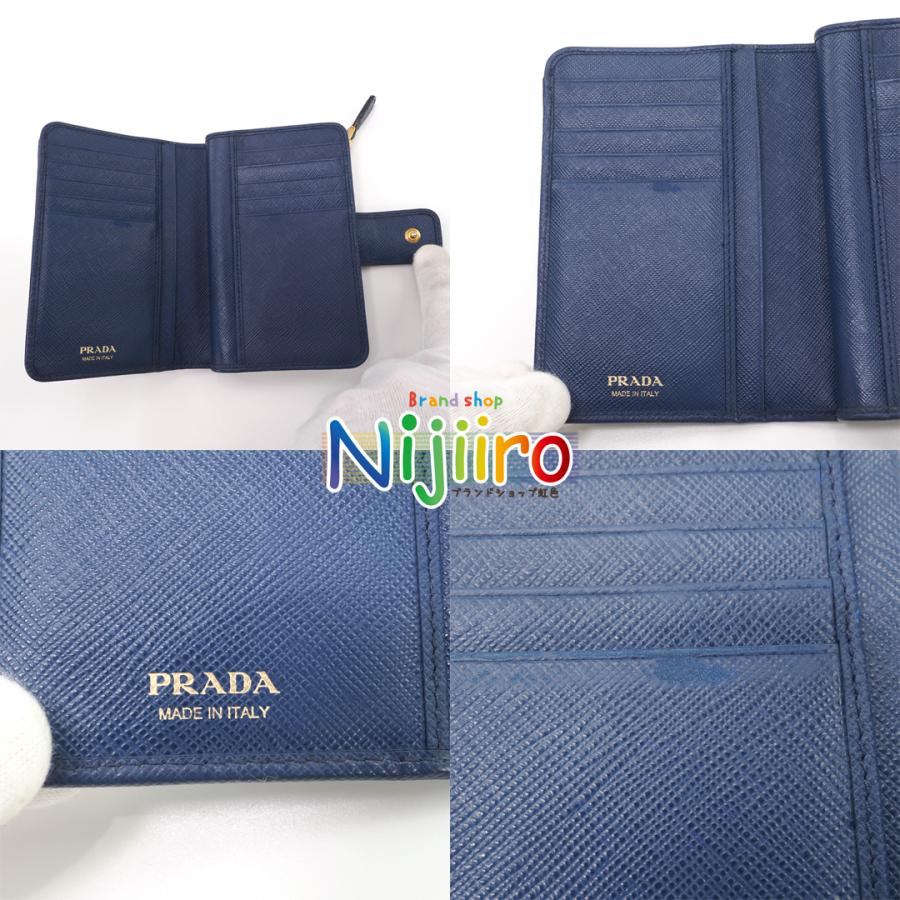PRADA 【美品】プラダ PRADA サフィアーノ メタル レザー 二 PRADA 【美品】プラダ PRADA サフィアーノ メタル レザー 二