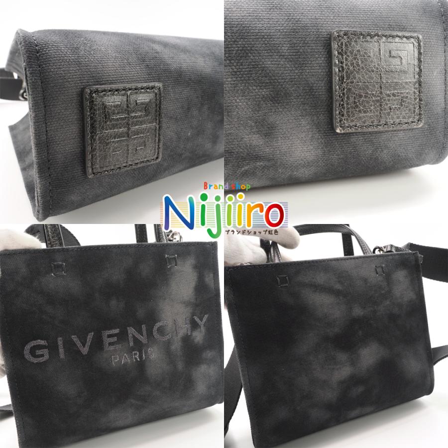 【極美品】ジバンシー GIVENCHY　Ｇトート ミニ ウォッシュドキャンバス ダークグレー　ブラック ハンドバッグ　ショルダーバッグ｜brandshopnijiiro｜04