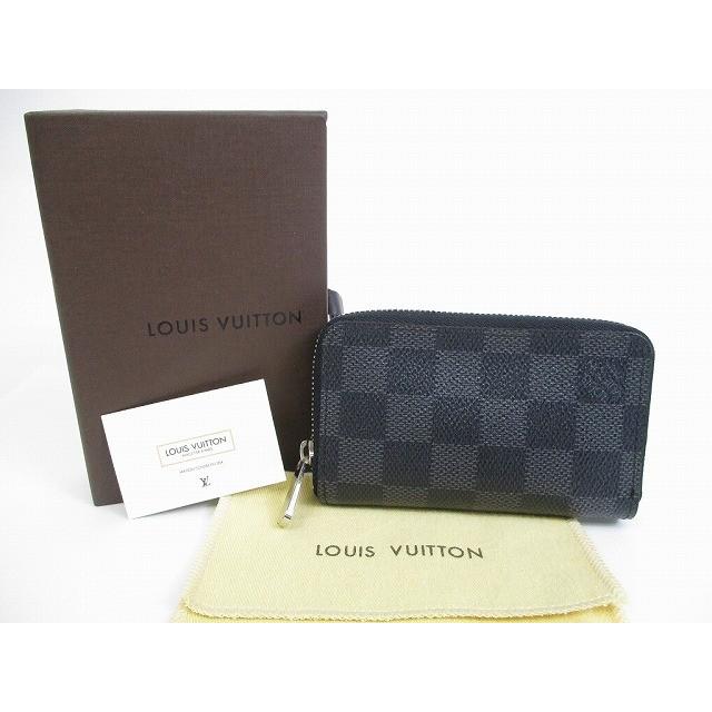 激安本物 グラフィット ダミエ ルイヴィトン Vuitton Louis 美品 ジッピーコインパース メンズ 小銭入れ 財布 Maisercher Lu