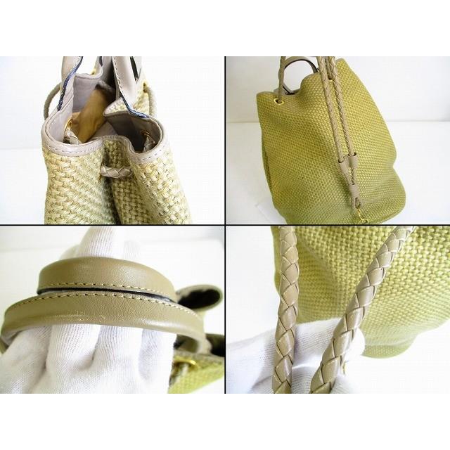 BOTTEGA VENETA ボッテガヴェネタ ヴィンテージ 麻×レザー ショルダー 