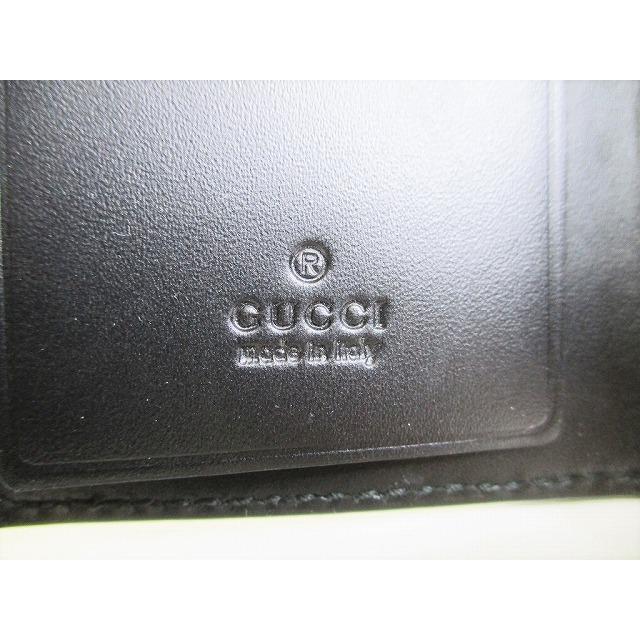 GG グッチ GUCCI シマ キャンバス レザー 6連キーケース キーリング