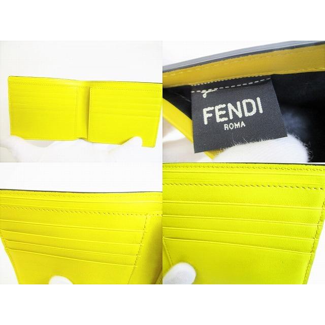 フェンディ FENDI カール・ラガーフェルド レザー 2つ折り 札入れ 財布 コンパクト財布 メンズ レディース　【展示保管品】｜brandshoptokyos｜08