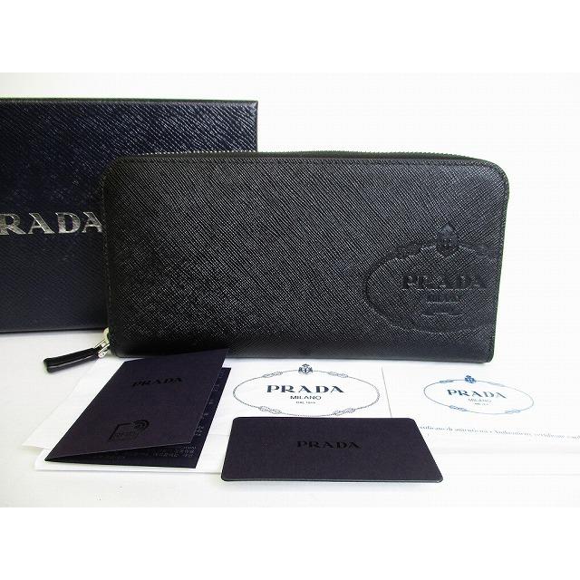 品質検査済 展示未使用 レディース メンズ 長財布 ラウンドファスナー レザー プリント サフィアーノ Prada プラダ 財布 Meorboston Org