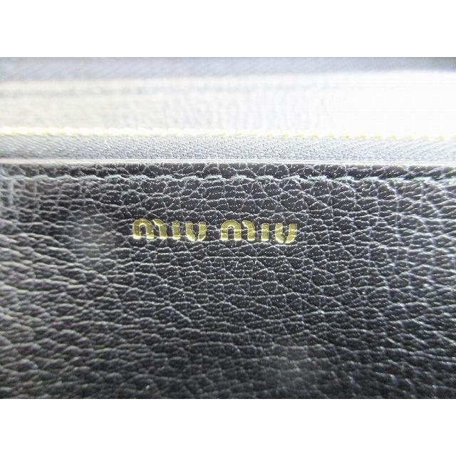 miumiu マドラスラウンドジップ長財布 正規品 miu miu（ミュウミュウ） マドラス レザー ラウンドジップ 長財布