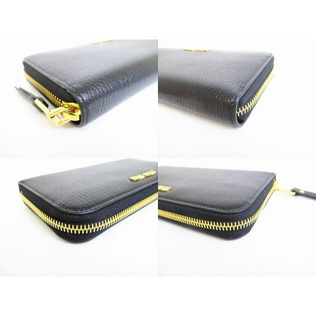 miumiu マドラスラウンドジップ長財布 正規品 miu miu（ミュウミュウ） マドラス レザー ラウンドジップ 長財布