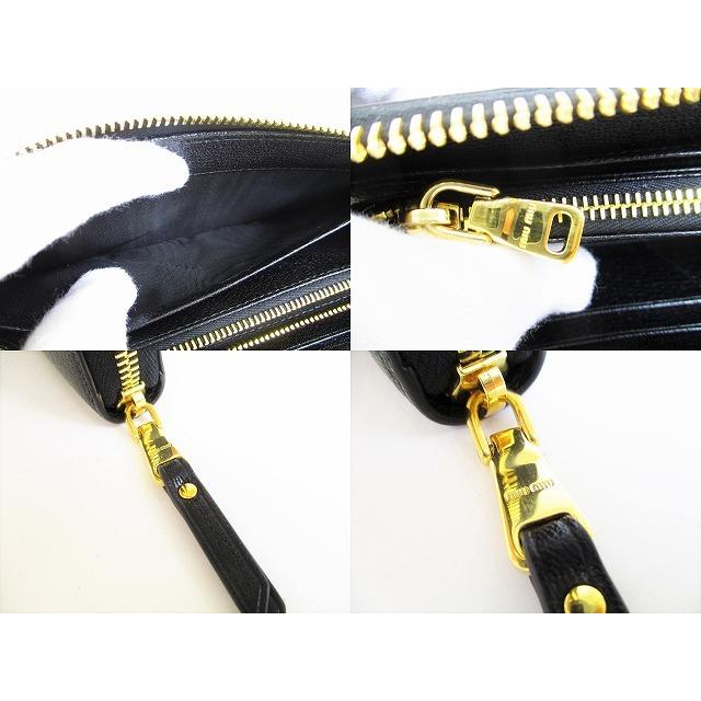 miu miu（ミュウミュウ） マドラス レザー ラウンドジップ 長財布