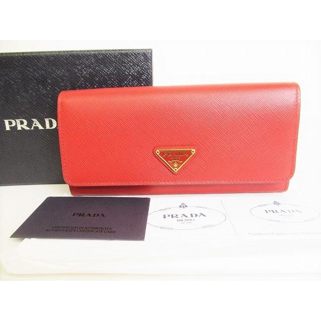 プラダ PRADA サフィアーノ ローズ レザー 2つ折り 長財布