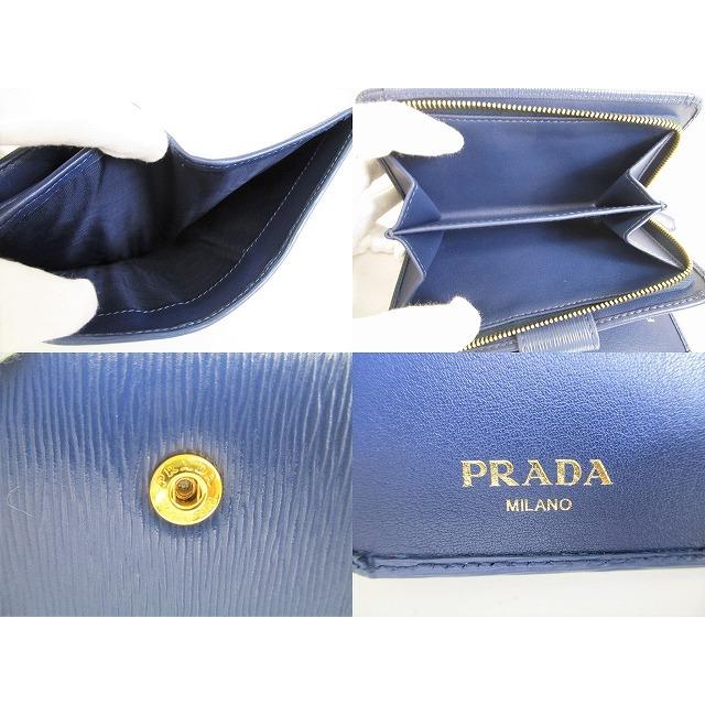 PRADA プラダ サフィアーノ レザー 2つ折り 財布 コンパクト財布