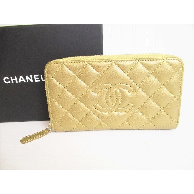 シャネル CHANEL カーフスキン シグネチャー ラウンドジップ コンパクト財布 メンズ レディース 【超美品】｜brandshoptokyos