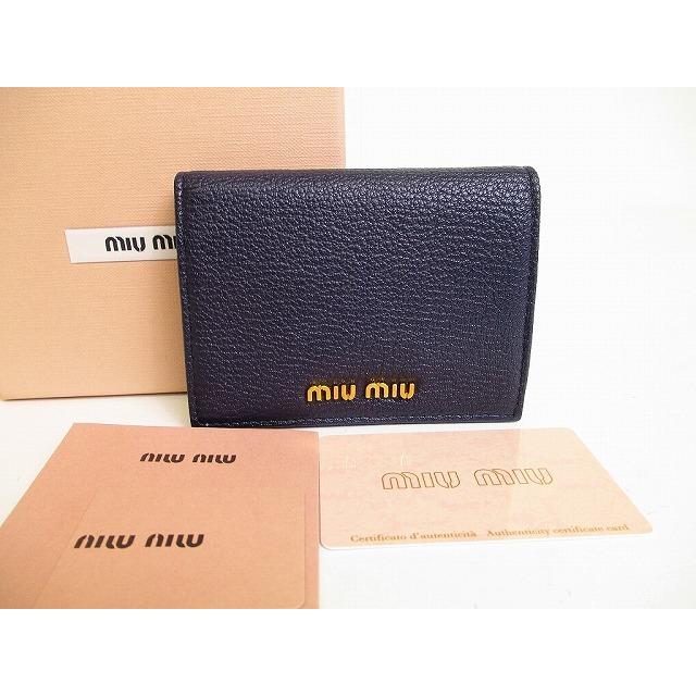 ミュウミュウ miu miu マドラス レザー 2つ折り 財布 コンパクト財布 