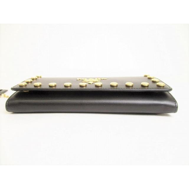PRADA プラダ シティカーフレザー ゴールド金具 スタッズ 2 PRADA プラダ シティカーフレザー ゴールド金具 スタッズ 2