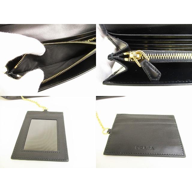 PRADA プラダ シティカーフレザー ゴールド金具 スタッズ 2 PRADA プラダ シティカーフレザー ゴールド金具 スタッズ 2