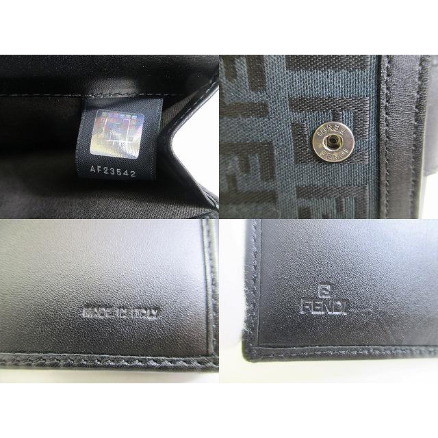 FENDI（フェンディ） ズッキーノ キャンバス レザー 2つ折り 財布