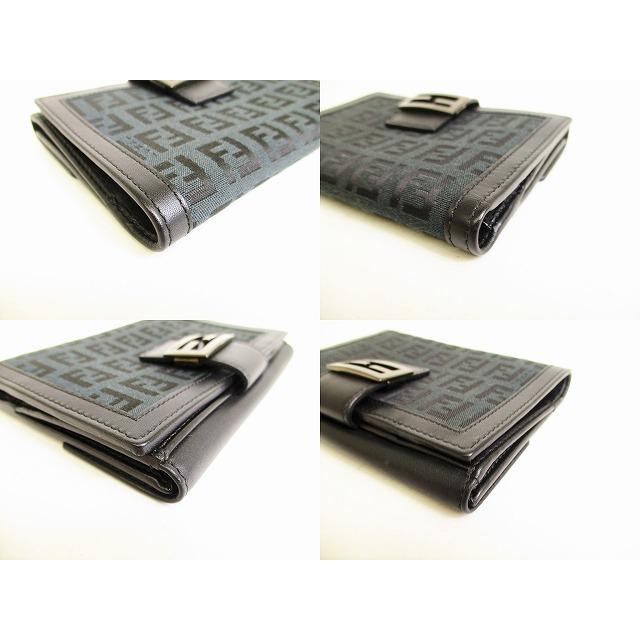 FENDI（フェンディ） ズッキーノ キャンバス レザー 2つ折り 財布