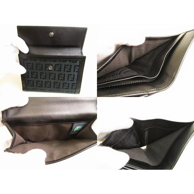 FENDI（フェンディ） ズッキーノ キャンバス レザー 2つ折り 財布