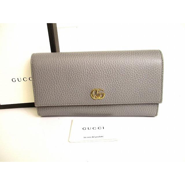 GUCCI コンチネンタル マーモント 長財布 グッチ シボ革 GG グッチ GUCCI マーモント レザー 2つ折り 長財布 コンチネンタル