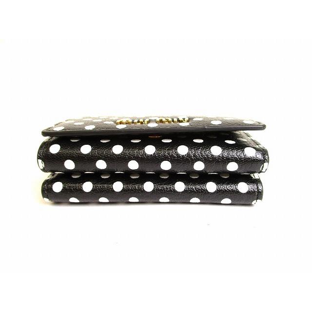 miu miu（ミュウミュウ） マドラス レザー ドット柄 3つ折り 財布