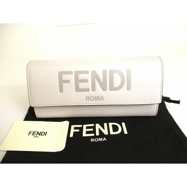 FENDI ROMA ブラックレザー長財布 フェンディ FENDI メンズ 財布 ウォレット 長財布 ロゴ ユニセックス可