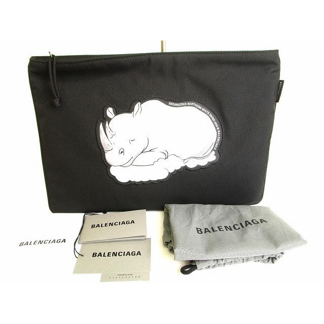 BALENCIAGA バレンシアガ 白サイ モチーフ クラッチバッグ ポーチ 