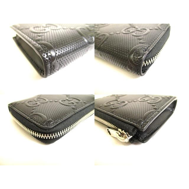 GG グッチ GUCCI エンボス L字ファスナー コンパクト財布 ミニ 