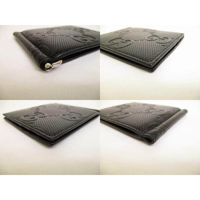 GUCCI グッチ　エンボスレザー マネークリップ GG グッチ GUCCI GGエンボス レザー マネークリップ付き 二つ折り