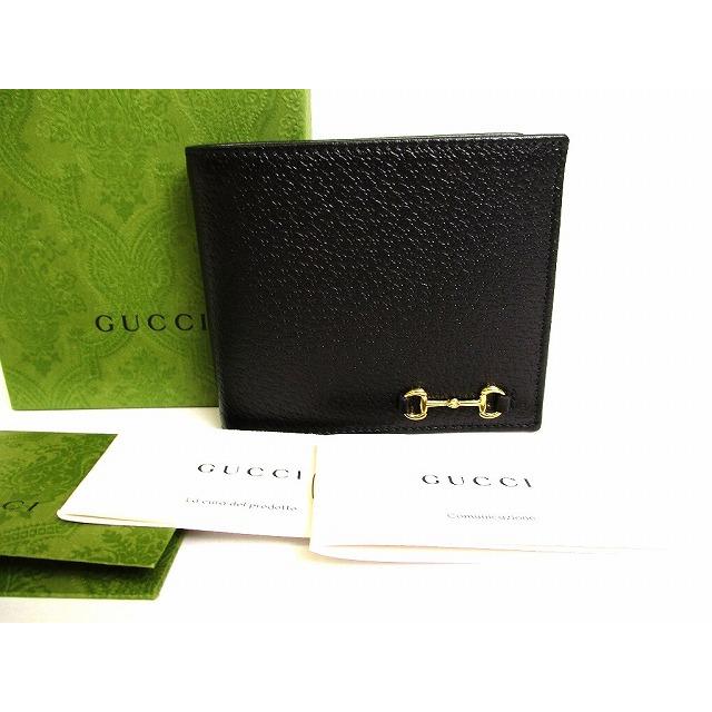 グッチ GUCCI レザー ホースビット付き コインウォレット 2つ折り 財布 