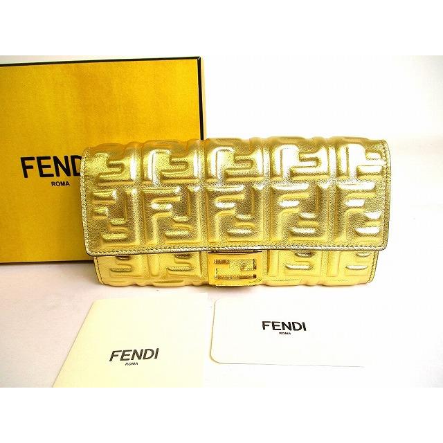 FENDI 】フェンディナッパーレザー財布バゲット 二つ折り財布 FFロゴ FENDI（フェンディ） FENDI FFモチーフ バゲット ナッパレザー 2つ折り