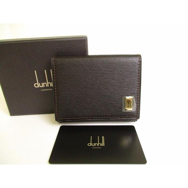 未使用品】dunhillダンヒル コインケース レザー ロゴプレート小銭