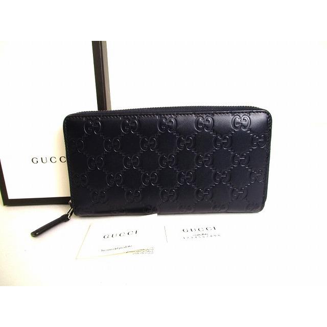 未使用】 GUCCI グッチ 札入れ 長財布 財布 シマ レザー 【公式
