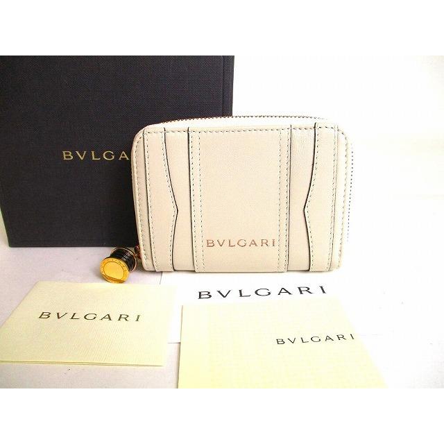 BVLGARI　ブルガリ　ビーゼロワン　レザー　ケース　小銭入れ　財布　白 BVLGARI（ブルガリ） ビーゼロワン B-ZERO1 カーフレザー ゴールド金具