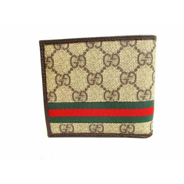 GUCCI GGスプリーム　キャンパス 二つ折り財布 ウォレット GG グッチ GUCCI スプリーム キャンバス ウェブストイプ 2つ折り 財布
