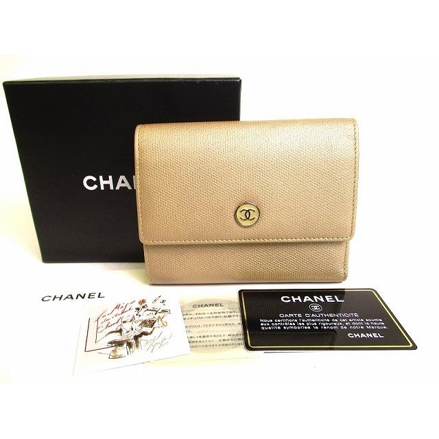 CHANEL シャネル CCロゴ ココマーク レザー 2つ折り 財布 CHANEL シャネル CCロゴ ココマーク レザー 2つ折り 財布