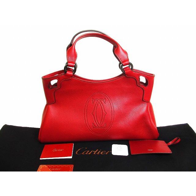 Cartier カルティエ カーフレザー マルチェロ SM ハンドバッグ 