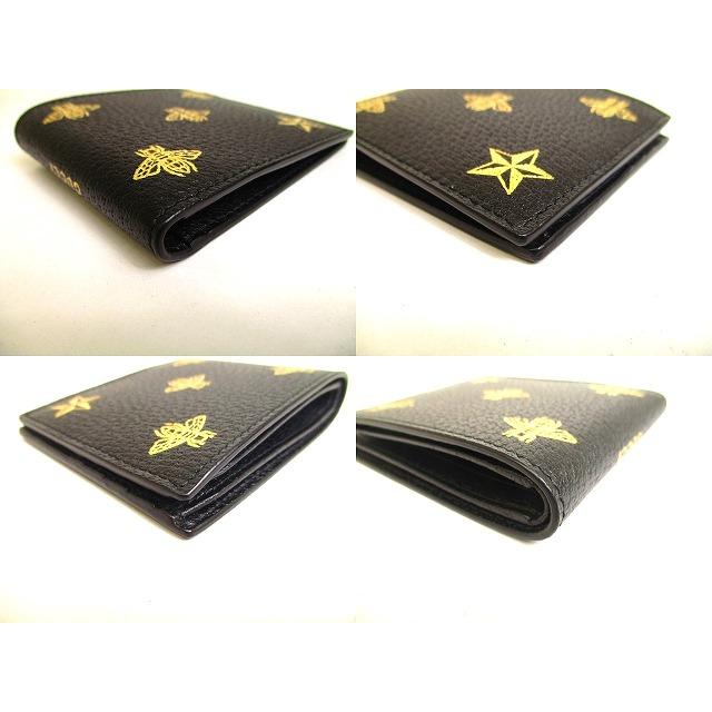 GUCCI グッチ 二つ折り財布 黒 レザー アニマリエ ゴールド金具 小銭入れ GG グッチ GUCCI アニマリエ レザー 2つ折り 札入れ カードケース 財布